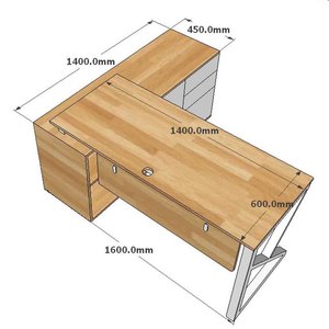 Table de bureau exécutive contemporaine avec pieds en acier, assemblage requis - HBKC019 - Product Image 5