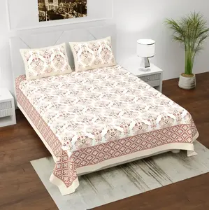 Funda nórdica de tela estampada con bloque de mano de algodón al por mayor con juego de funda de almohada para el hogar ropa de cama colcha tamaño King - Product Image 1