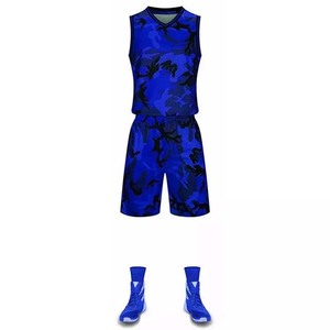 Ensemble d'uniformes de basketball confortables sans manches pour hommes, respirant, séchage rapide, avec logo personnalisé, motif camouflage, vêtements de sport - Product Image 1