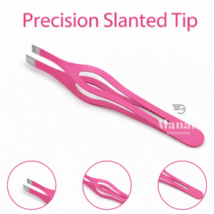 Pinzas Profesionales de Acero Inoxidable Rosa de Primera Calidad para Cejas, Punta Inclinada, Herramienta Cosmética de Precisión para Depilación de Cejas - Product Image 4