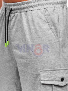 กางเกงขาสั้นผ้าคอตตอนระบายอากาศได้ดีสำหรับผู้ชายกางเกงขาสั้นคาร์โก้หลายกระเป๋าแบบแห้งเร็วยืดหยุ่นขนาดใหญ่พิเศษแบบปรับแต่งได้สำหรับฤดูร้อน - Product Image 6