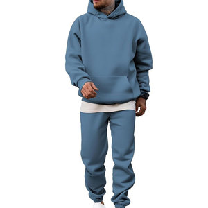 Survêtement décontracté pour homme de qualité supérieure respirant et écologique à capuche 100% coton molleton lourd - Product Image 2