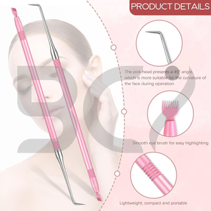 2 Herramientas Levantadoras de Pestañas 2 en 1 con Peine, Separador de Pestañas para Salón de Belleza y Maquillaje, en Color Rosa, Últimas Herramientas para Lifting de Pestañas - Product Image 3