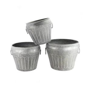 Juego de 4 macetas galvanizadas de diseño antiguo con diferentes tamaños y formas personalizadas para uso en patio y jardín - Product Image 6