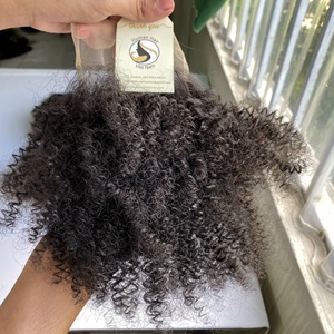 Mechones de pelo virgen de grado 10A, calidad superior, Remy de Vietnam, rizado, con cierre Frontal de encaje - Product Image 3
