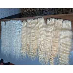 Factory Direct 30 pouces Blonde Indian Temple Extension de cheveux pour les femmes Certifié Grade Blanc Trame de cheveux et de perruque Styles - Product Image 3