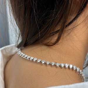 Collar de tenis de Plata de Ley 925 con 7MM corte de pera Moissanite diamante aniversario boda fiesta regalo para mujer gargantilla - Product Image 5