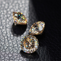 Nouveautés couleur jaune ronde portugaise coupe Moissanite pierre précieuse en gros pour la fabrication de bijoux