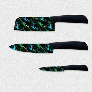 Cuchillo de Carne con Hoja de Cerámica y Mango de Plástico, Diseño Floral, para Acampar al Aire Libre, Hecho a Mano, de Alta Calidad, Venta al Por Mayor - Product Image 1
