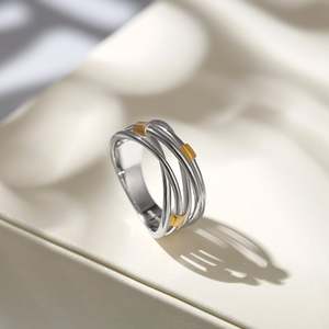 แหวนเงินแท้ชุบทอง 18K ประดับพลอยทรงไขว้ Jeulia - Product Image 6