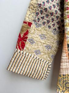 แจ็คเก็ตสั้นแบบวินเทจทำด้วยมือเสื้อโค้ทผ้าฝ้ายปักลายดีไซน์ผ้าถักของขวัญที่สมบูรณ์แบบสำหรับเธอ - Product Image 4