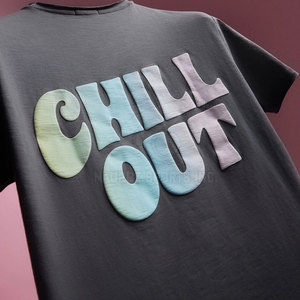 T-shirts pour hommes à manches courtes, coupe classique, en polyester/coton, à séchage rapide, écologiques, imprimés en relief, couleur personnalisée, vêtements de mode - Product Image 5