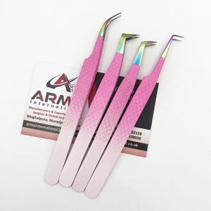 Pince à épiler à isolation en acier inoxydable avec pointe arc-en-ciel, meilleure qualité, rose, ombré - Product Image 3