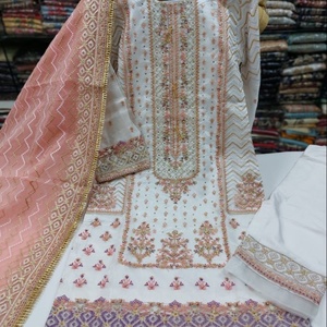 ชุดเดรสซัลวาร์ คามีซผ้าไหมคอตตอนลินินซาตินเย็บติดกัน 3 ชิ้นสำหรับผู้หญิง ขายดีที่สุดประจำปี 2022 คุณภาพสูง สไตล์ปากีสถานล่าสุด - Product Image 1