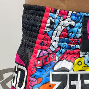 กางเกงขาสั้นมวยไทยสำหรับผู้ชายผู้หญิงกางเกงขาสั้นเทควันโดสำหรับผู้ชายดีไซน์สองสีแบบปรับแต่งได้ - Product Image 5