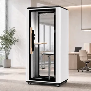 Soundproof Office Pod Booth with Acoustic Panels,Fan, Quiet Privacy Workspace - Product Image 3