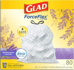 Sacs poubelle de cuisine à cordon Glad ForceFlex - Fraîcheur et propreté avec Febreze, 160 ct./13 gal. - Product Image 4