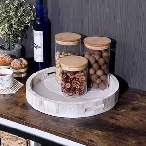 <b>Rustic</b> Round <b>Wooden</b> Serving Tray - Product Image 3