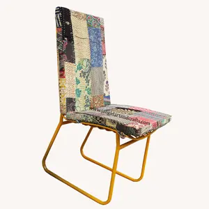 Designer Iron Garden Dining Chair Industrial Metal And Upholstered Seat Cafe Hotel Bar and Restaurant Furniture Supplier India