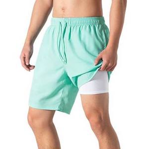 Pantalones cortos de correr para hombre de diseño OEM, ropa informal cómoda con cintura elástica, patrón sólido transpirable de la mejor calidad, para correr, teñido liso - Product Image 4