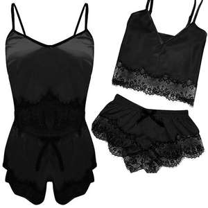 Premium Quality 2022 New Women's Cardigan Redtone Pattern Pajamas Sexy Halter Backless Pants Set with <b>Eye</b> <b>Mask</b> Wholesale ODM - Product Image 3