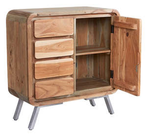 Aparador retro moderno de metal y madera para sala de Estar, comedor, dormitorio, hotel, tamaño mediano - Product Image 3
