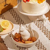 Nouveau Bol Décoratif Unique en Céramique 3D Écureuil OEM ODM, Assiette à Collations Mignonne en Porcelaine avec Logo Personnalisé pour Vaisselle
