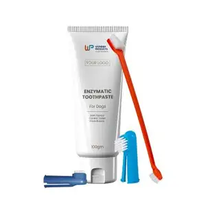 Dentifrice enzymatique spécialement formulé pour les chiens de marque privée personnalisée avec 3 brosses avec contrôle de la tartre - Product Image 1