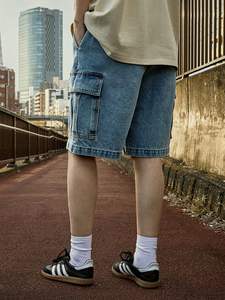 Shorts Vaqueros Vintage para Hombre, 100% Algodón, Transpirables, Ecológicos, Lavados, Estilo Otoño Invierno, Tendencia 2025 - Product Image 4