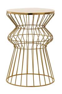 Table d'appoint sculpturale dorée en fil de fer avec support d'accent moderne artistique pour une décoration intérieure haut de gamme - Product Image 2