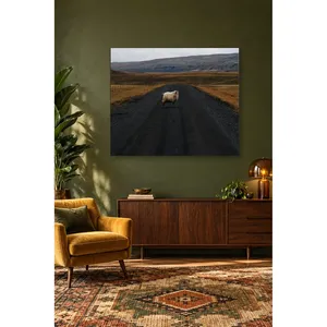 Impression sur toile de Fida White Ram sur route de terre déserte - Product Image 2