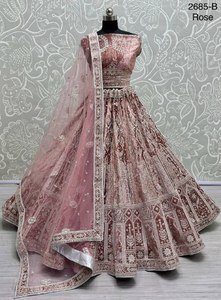Lehenga Choli De Fiesta Con Zari Y Trabajo De Hilo - Product Image 4
