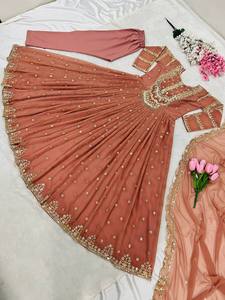ชุดผ้า Anarkali เย็บปักลวดลายผ้าจอร์เจีย - Product Image 5