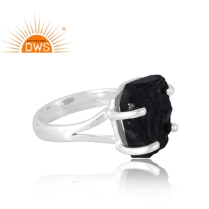 Latest Selling 925 Sterling Silver Natural Black <b>Obsidian</b> Gemstone Ring Custom <b>Jewelry</b> For Women Gift For Her - Product Image 4