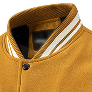 Veste en cuir Letterman personnalisée OEM pour hommes avec col montant dernière conception à bas prix - Product Image 2