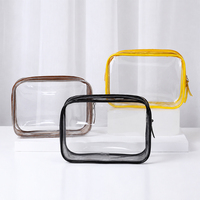Pochette cosmétique transparente en PVC personnalisée avec fermeture éclair, étanche, pour voyage et articles de toilette, logo personnalisé imprimé