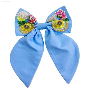 Trending Kids Beaded <b>Bows</b> Premium Quality Stylish <b>Hair</b> Accessory Multicolor Hand Embroidered Flower Beaded Alligator Girls <b>Bows</b> - Product Image 1