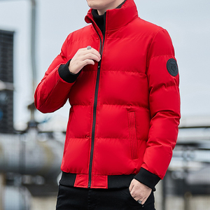 Veste d'hiver pour hommes imprimée OEM Veste Puffer Vente en gros Chaud épais couleur unie Blouson bombardier à la mode style High Street - Product Image 5