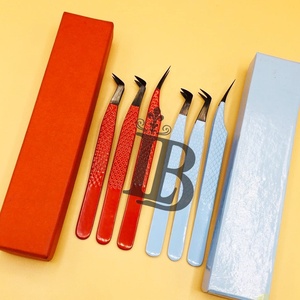 Pinces de haute qualité pour extensions de cils en vison, pinces à cils en acier inoxydable, offre de logo personnalisé, emballage personnalisé, faible MOQ - Product Image 1