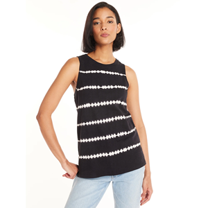 Camiseta sin mangas de punto cómoda de talla grande para mujer a la moda diseño personalizado a rayas hecho en Bangladesh - Product Image 5