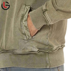 Sudadera con capucha lavada con ácido de algodón para hombres, logotipo impreso personalizado, bordado, a prueba de viento, ropa de invierno para el personal, sudaderas ODM suministradas medianas XXL - Product Image 5