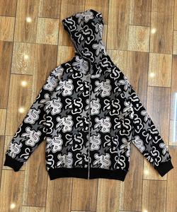 Veste à capuche unisexe personnalisée avec fermeture éclair complète sweats en éponge française de lavage sweats à capuche vintage avec fermeture éclair complète vierge avec lavage à l'acide - Product Image 2