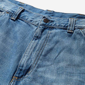 Customization Support Washed Denim Cotton <b>Elastic</b> <b>Waist</b> Casual Men's Baggy Denim Shorts High Quality - Product Image 4