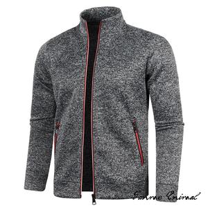 Sweat-shirt léger pour homme style sportif automne, à fermeture éclair, col montant boutonné, teint en pièce, séchage rapide - Product Image 1