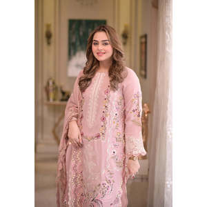 Hand Drawn <b>Chikankari</b> Cotton Luxury Salwar Kameez-Pakistani Dress-WLUX-10-A TC-1488 - Product Image 3