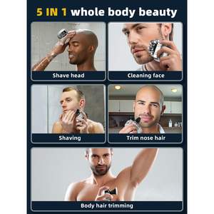 Rasoir électrique à longue autonomie pour hommes chauves, rotatif, utilisation humide/sèche, kit de toilettage étanche IPX7 pour le corps, avec têtes de rechange - Product Image 4