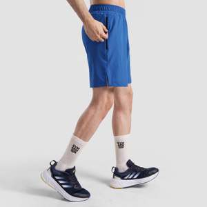 Shorts de sport Micro Fit 100% polyester élasthanne bleus, confortables, taille 5XL, avec logo décoratif, fermeture à cordon, couleur unie, pour l'entraînement - Product Image 3