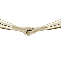 Mors de cheval en acier inoxydable avec embout en laiton, simple articulation, 3 anneaux, pour l'équitation