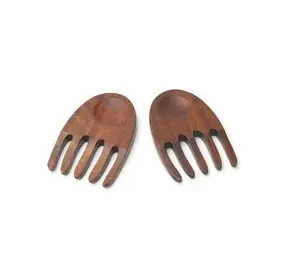 Cuchara de servidor de ensalada de madera excelente, ayudante de mano, garras de servidor de madera, cuchara de mano portátil para servir de madera - Product Image 1
