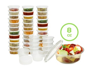 Deli-contenedores de plástico transparente para almacenamiento de alimentos, recipientes con tapas desechables para sopa, comida, vajilla, 8 OZ - Product Image 6